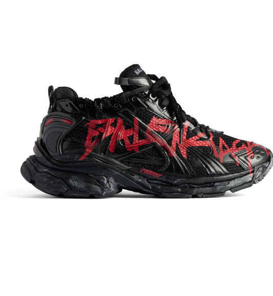 MEN'S RUNNER GRAFFITI SNEAKER IN BLACK